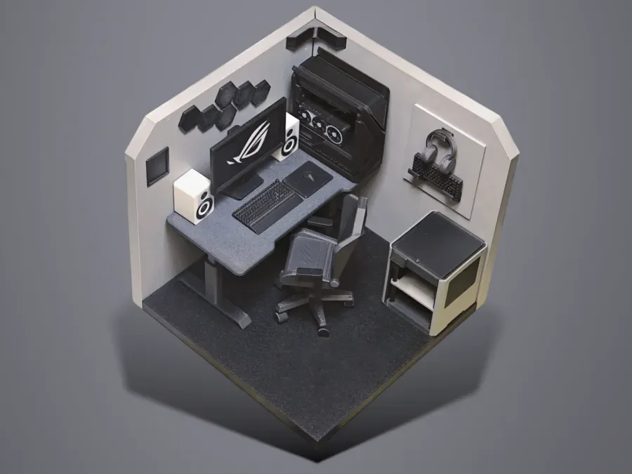 Adorno de Setup Compacto para mesa gamer