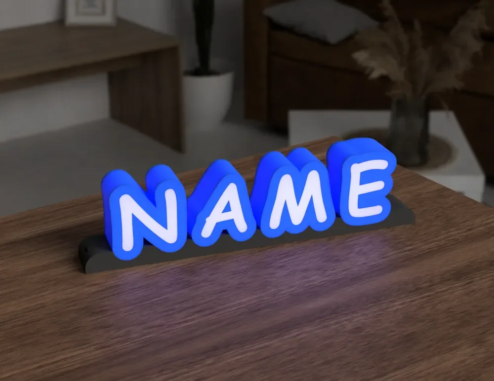 Nome 3D Personalizado de Bancada para quarto e porta