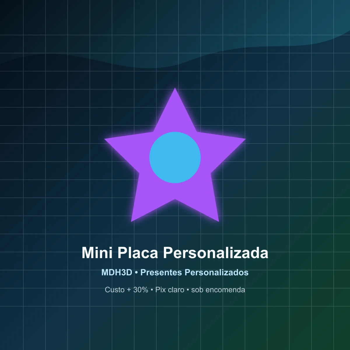 Mini Placa Personalizada Personalizado MDH3D