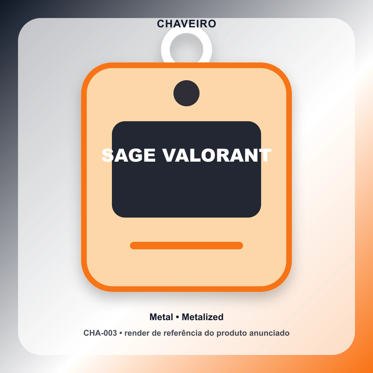 Chaveiro Metalizado Sage Valorant Edição Nerd para Coleção e Presente Criativo