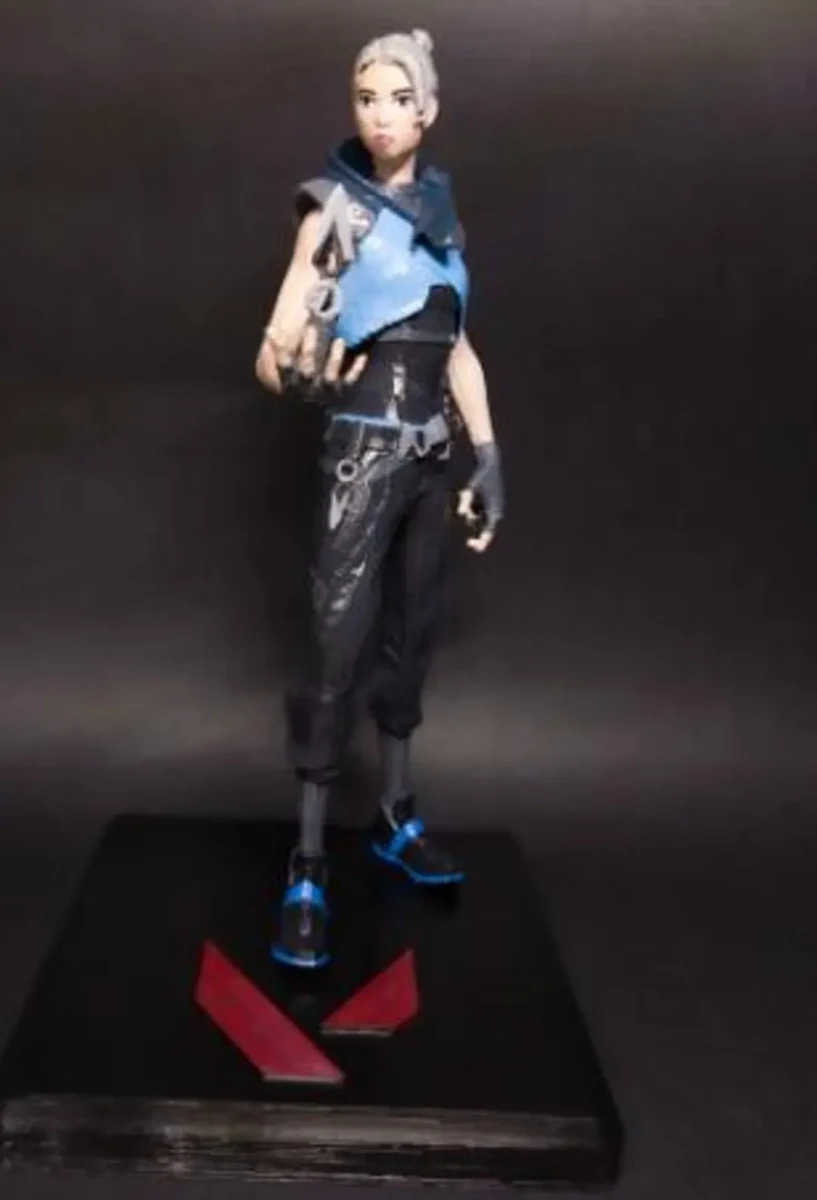 Mini Estátua Colecionável Jett Valorant Edição Decor para Estante, Mesa e Setup