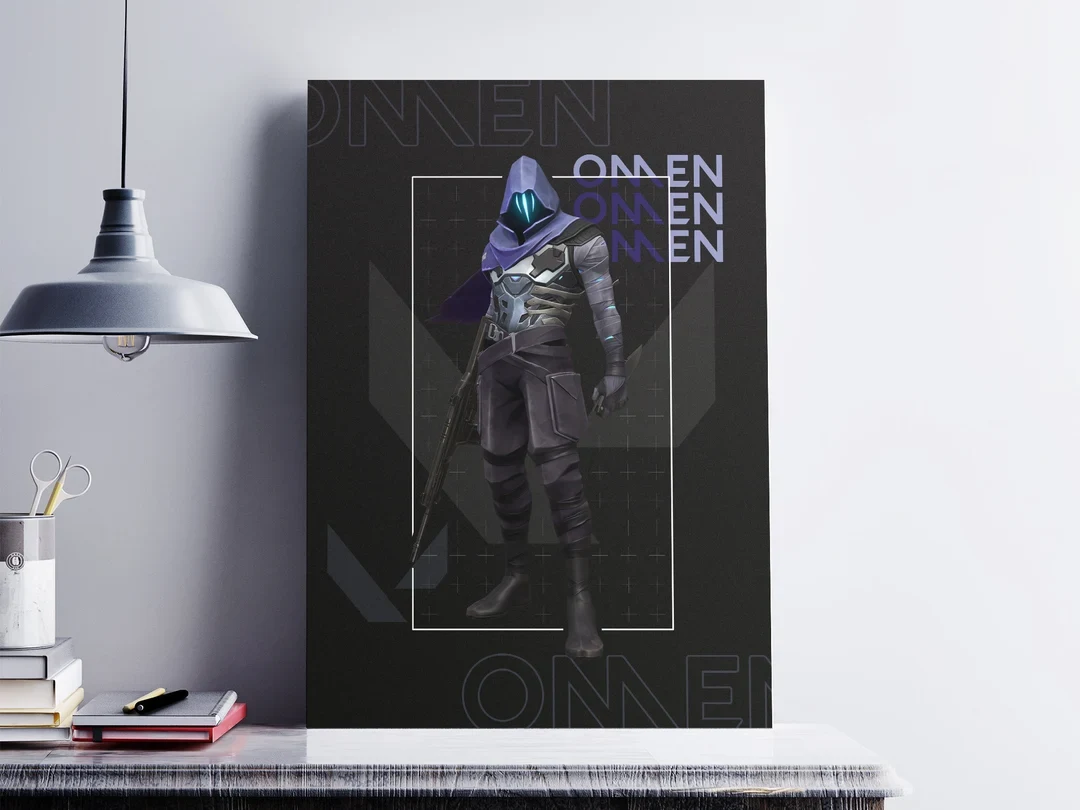 Poster Premium Omen Valorant Colecionável para Parede, Estúdio e Espaço Geek